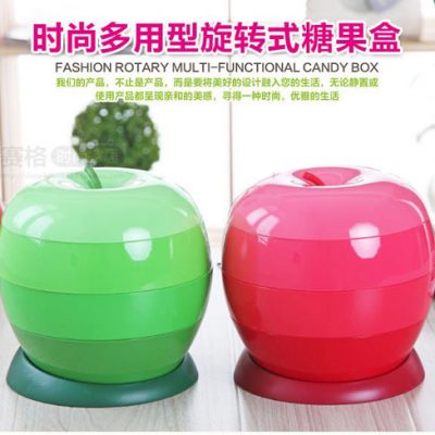 KHAY ĐỰNG MỨT 3 TẦNG XOAY HÌNH QUẢ TÁO