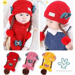 MŨ LEN DỆT KIM CHO BÉ PHONG CÁCH HÀN QUỐC