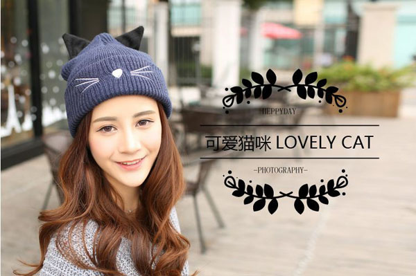 MŨ LEN TAI MÈO ĐẸP CHO NỮ