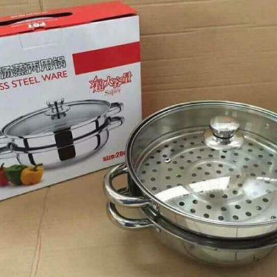 NỒI HẤP INOX 2 TẦNG SIZE 28 CM