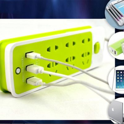 Ổ CẮM ĐIỆN 6 PHÍCH CẮM 3 CỔNG USB