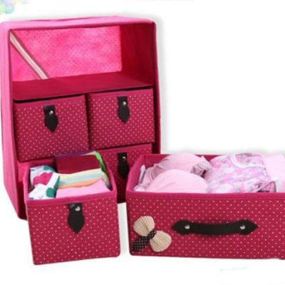 Tủ vải đựng đồ đa năng 3 tầng 5 ngăn