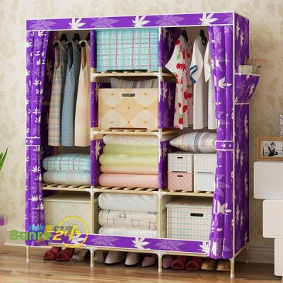 Tủ quần áo 3 buồng 8 ngăn khung gỗ