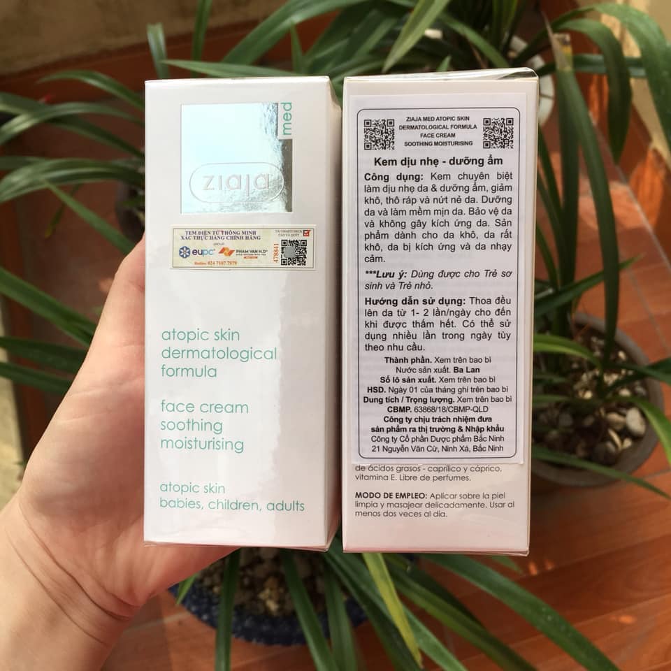 Kem Làm Dịu Kích Ứng Dưỡng Ẩm Chuyên Sâu Ziaja Med Atopic Skin Dermatological Formula Soothing Moisturising