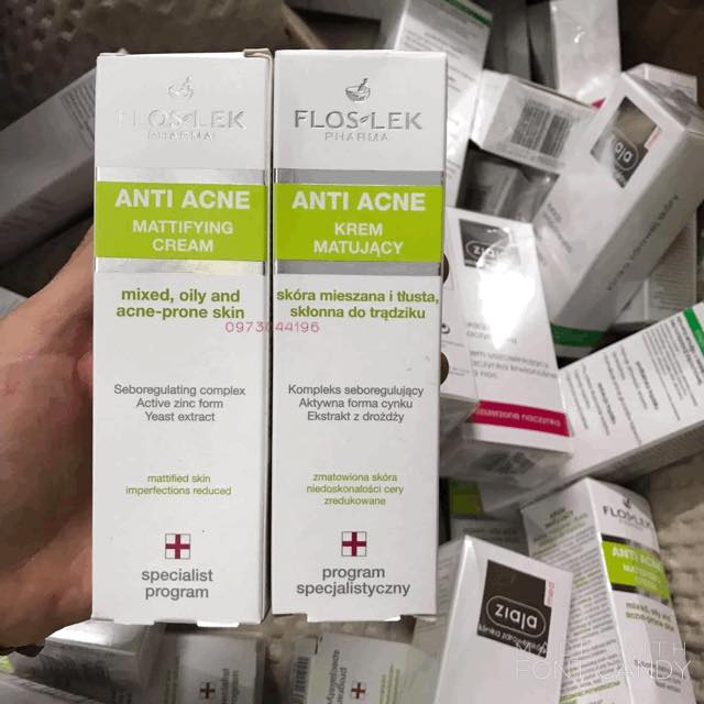 Kem kiểm soát dầu và điều tiết nhờn Floslek Mattifying Cream 50ml Kem kiểm soát dầu và điều tiết nhờn Floslek Mattifying Cream 50ml