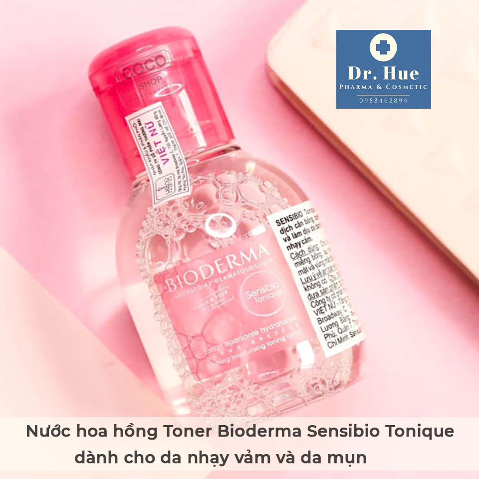 Nước hoa hồng Toner Bioderma Sensibio Tonique dành cho da nhạy cảm và da mụn 100ml-2 Nước hoa hồng Toner Bioderma Sensibio Tonique dành cho da nhạy cảm và da mụn 100ml-2