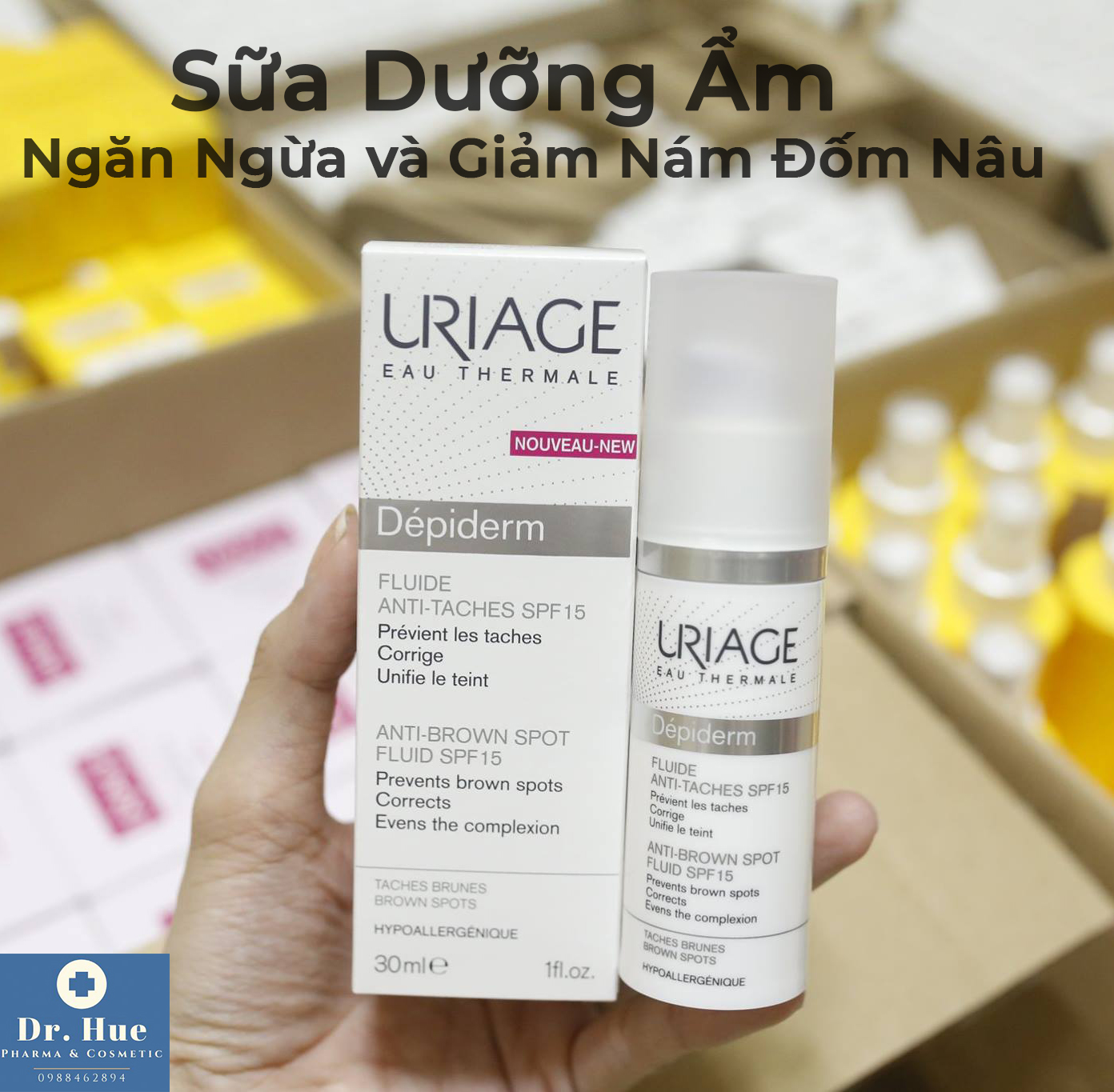 Sữa Dưỡng Ẩm Ngăn Ngừa và Giảm Nám Đốm Nâu Uriage FLUIDE ANTI TACHES SPF15 30ml