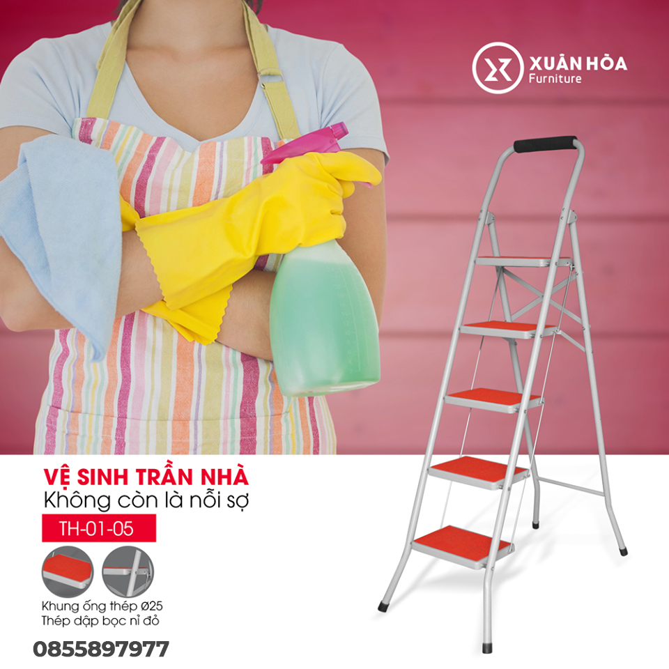 Thang Gấp Xuân Hòa 5 Bậc TH-01-05-2 Thang Gấp Xuân Hòa 5 Bậc TH-01-05-2