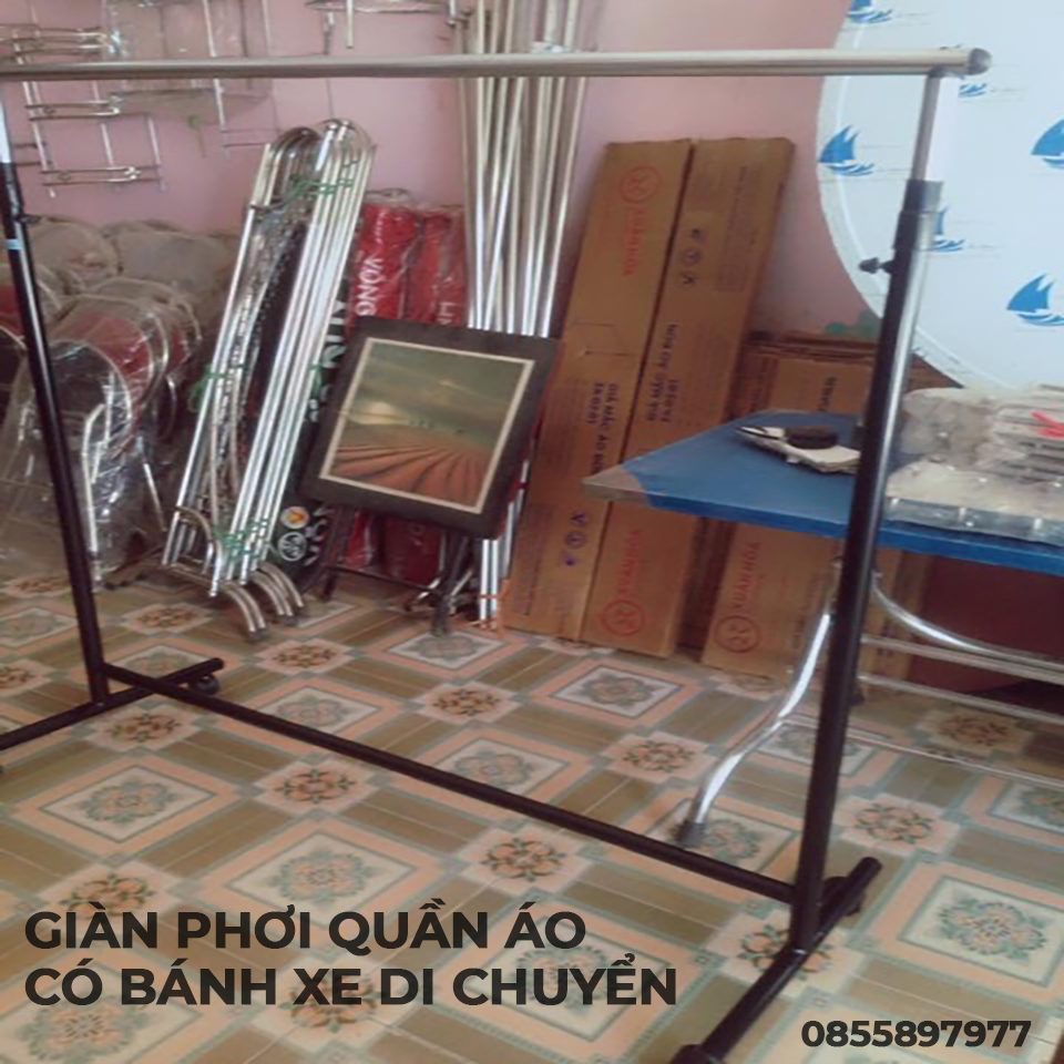 giá treo đơn có bánh xe -4a