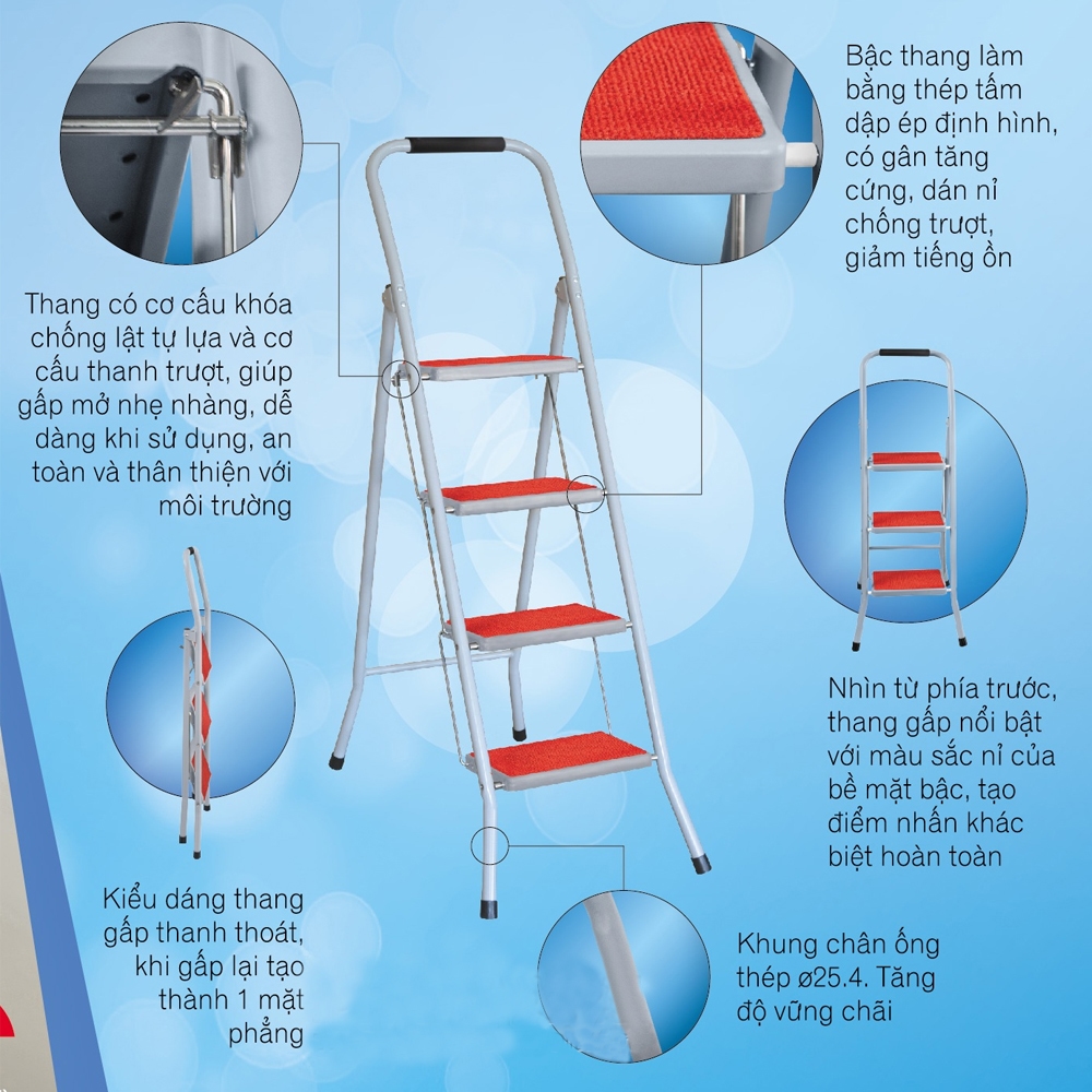 Thang Gấp Xuân Hòa 5 Bậc TH-01-05 Thang Gấp Xuân Hòa 5 Bậc TH-01-05