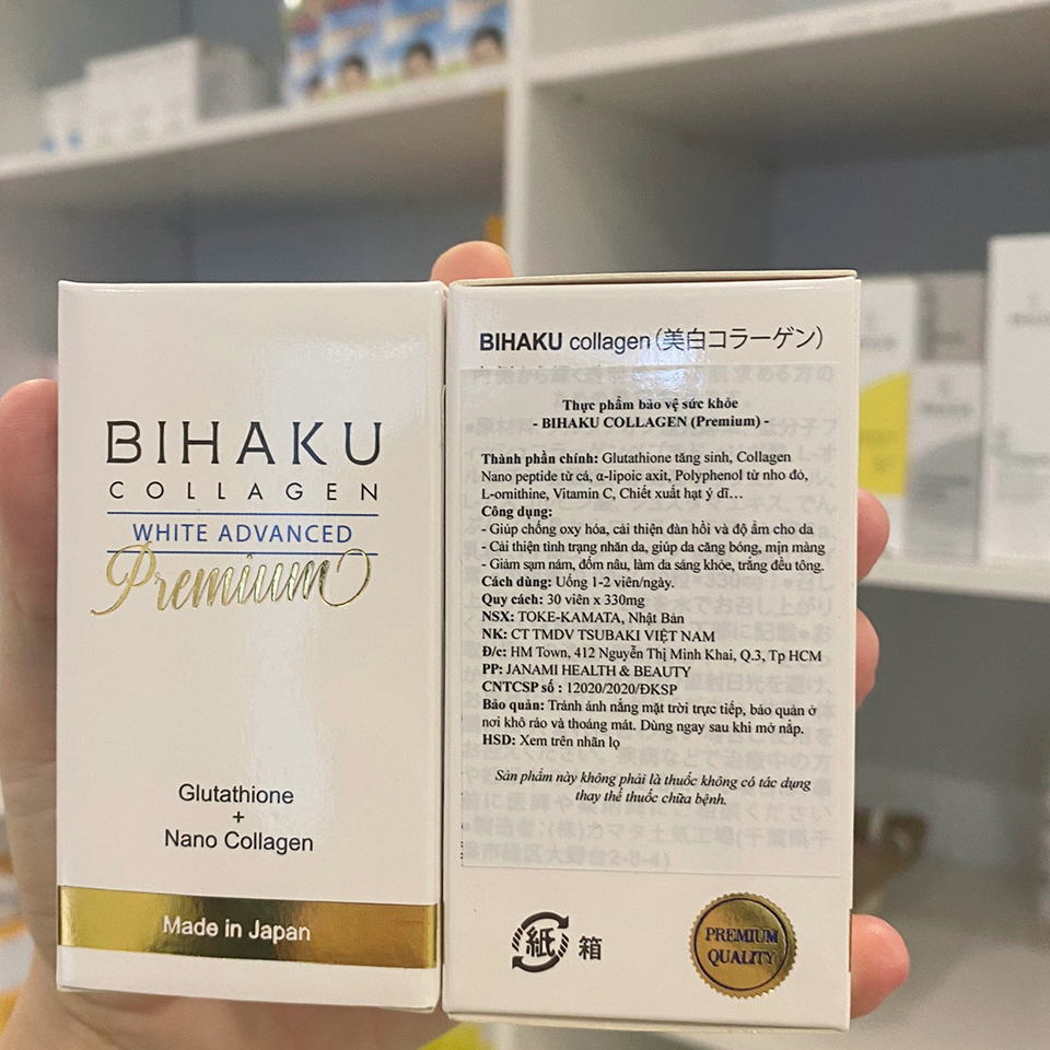 Viên uống bổ sung Collagen, trắng da, mờ nám Bihaku Collagen nhập khẩu Nhật Bản-5 Viên uống bổ sung Collagen, trắng da, mờ nám Bihaku Collagen nhập khẩu Nhật Bản-5