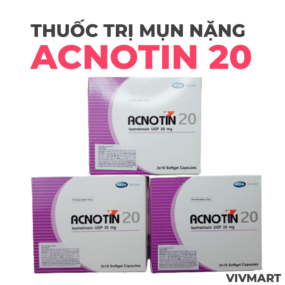 Thuốc trị mụn trứng cá nặng acnotin 20-4 Thuốc trị mụn trứng cá nặng acnotin 20-4