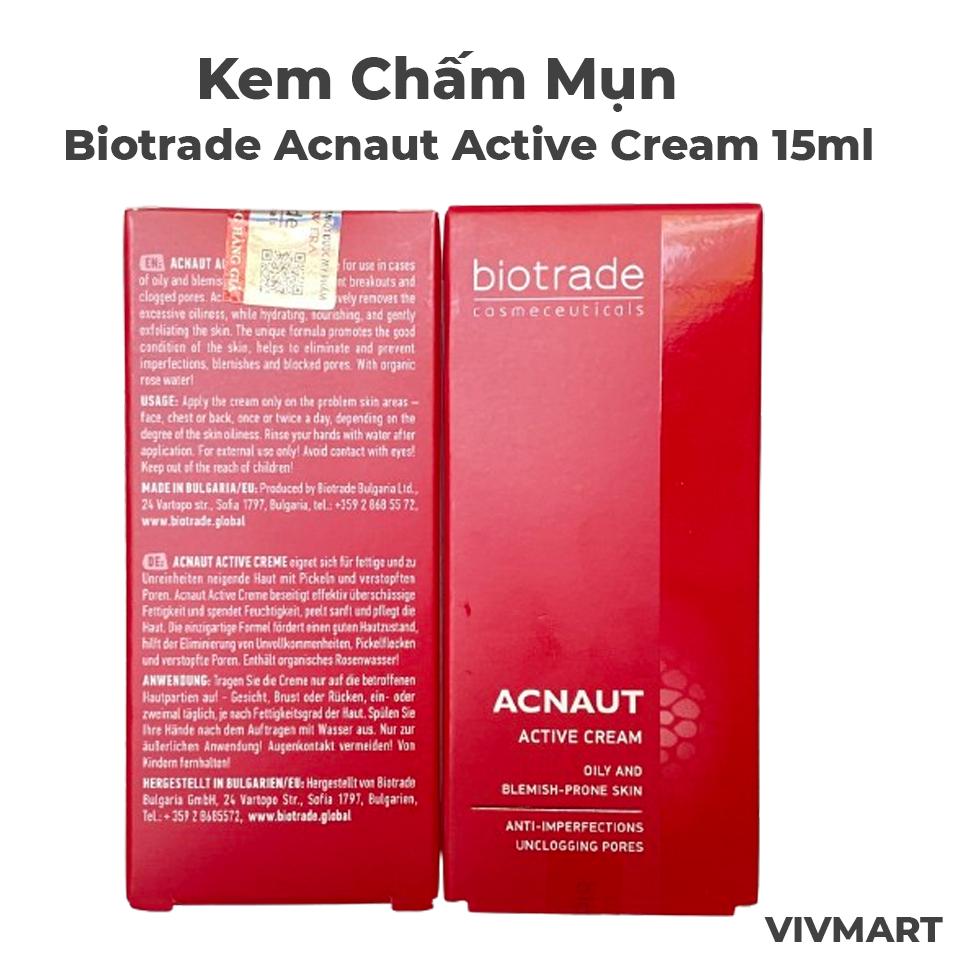 Kem Chấm Mụn Biotrade Acnaut Active Cream 15ml-3 Kem Chấm Mụn Biotrade Acnaut Active Cream 15ml-3